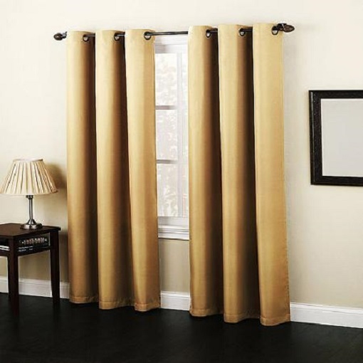 2 GOLD PANEL BLACKOUT REDUCE NOISE SAVE ENERGY GROMMET WINDOW CURTAIN DRAPE M2