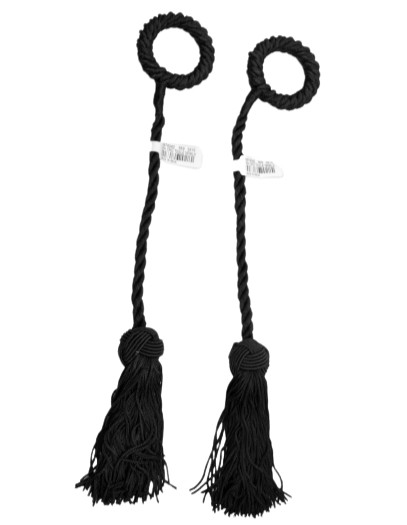 WILLIAMS SONOMA Home Black Cord Tassel Set/2 Decorative New
