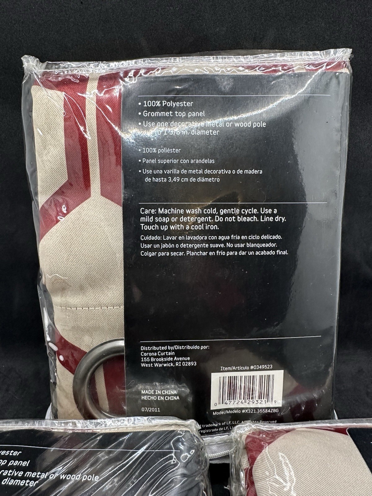 3 Style selections Energy Saving Blackout Curtains 50″w x 84″L Quinn Red-Ivory
