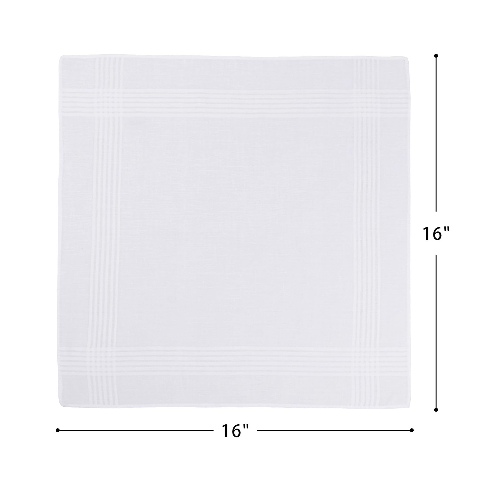 NIMeng Handkerchiefs for Men Pure Cotton Soft White Hanky 16inch,