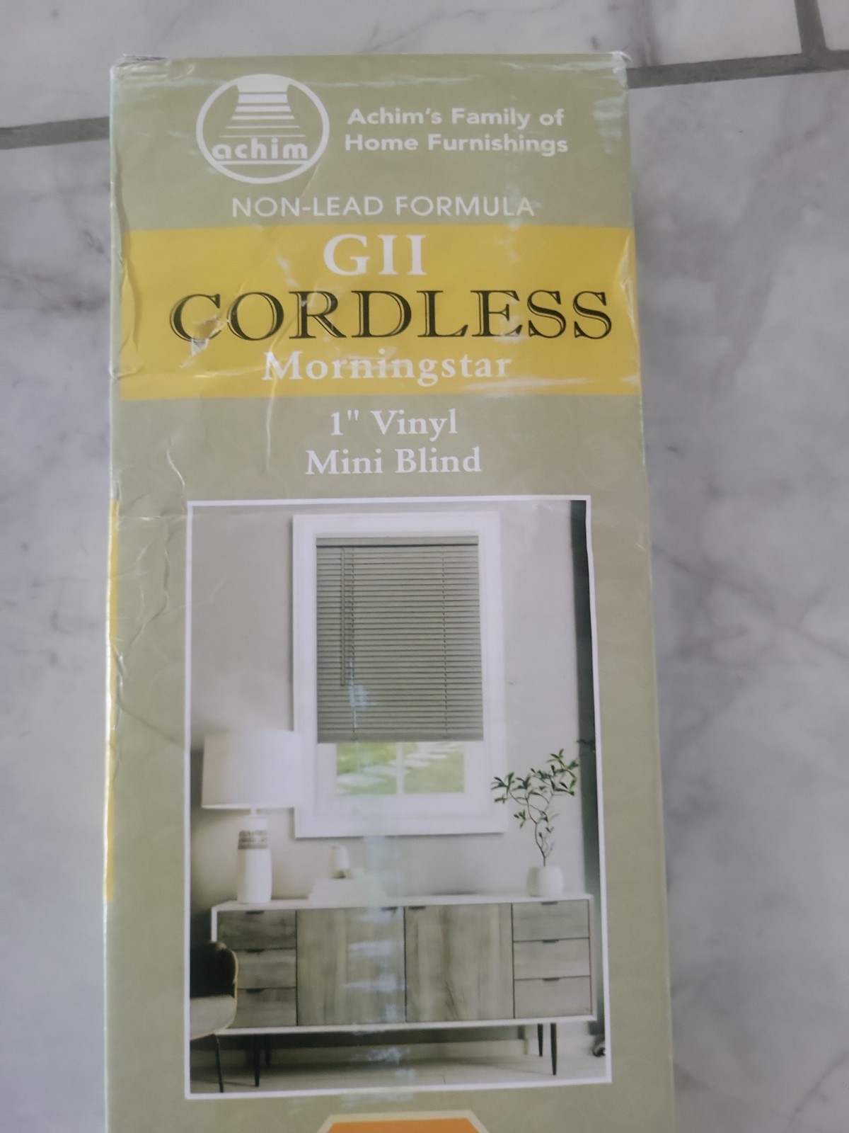 Cordless Light Filtering Mini Blind 28″ Width, 64″ Length, 1″ Slat Size Gray