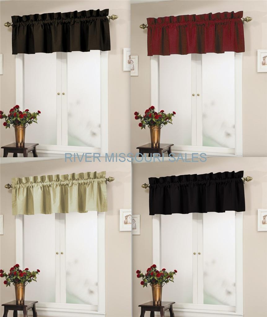 Solid Tailored Textured Window Valance, 56″ x 17″ in.- Solid Colors, Choice-NEW