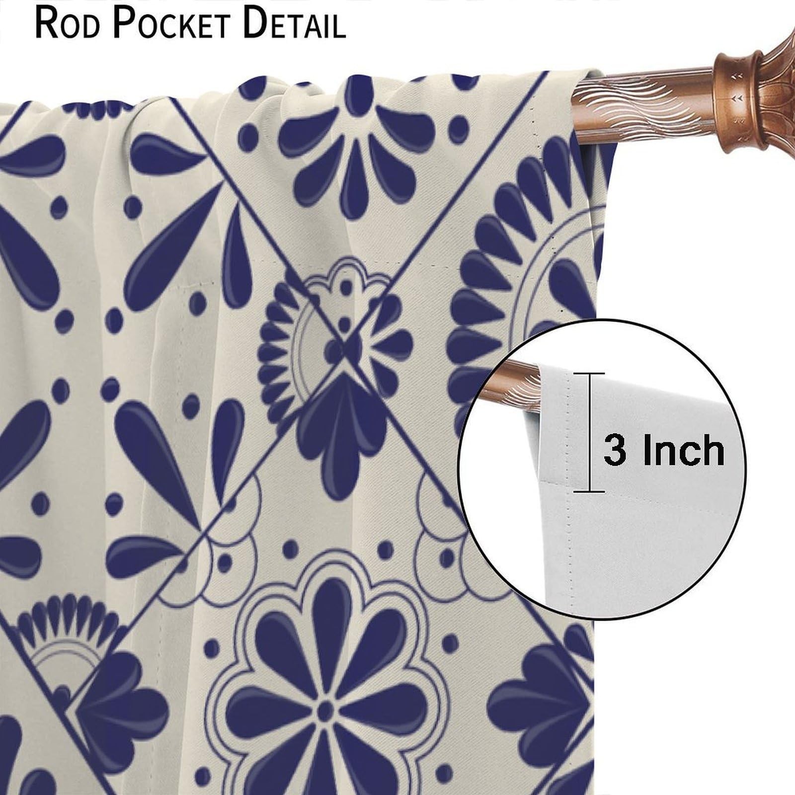 Mexico Curtains, Mexican Traditional Talavera Style Tiles Floral Birds Window…