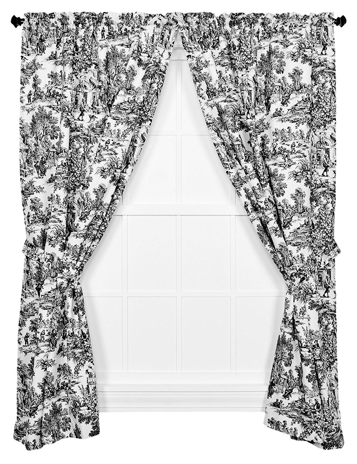 Ellis Curtain Victoria Park Toile 68-Inch-by-84 Inch Tailored Panel Pair with Ti