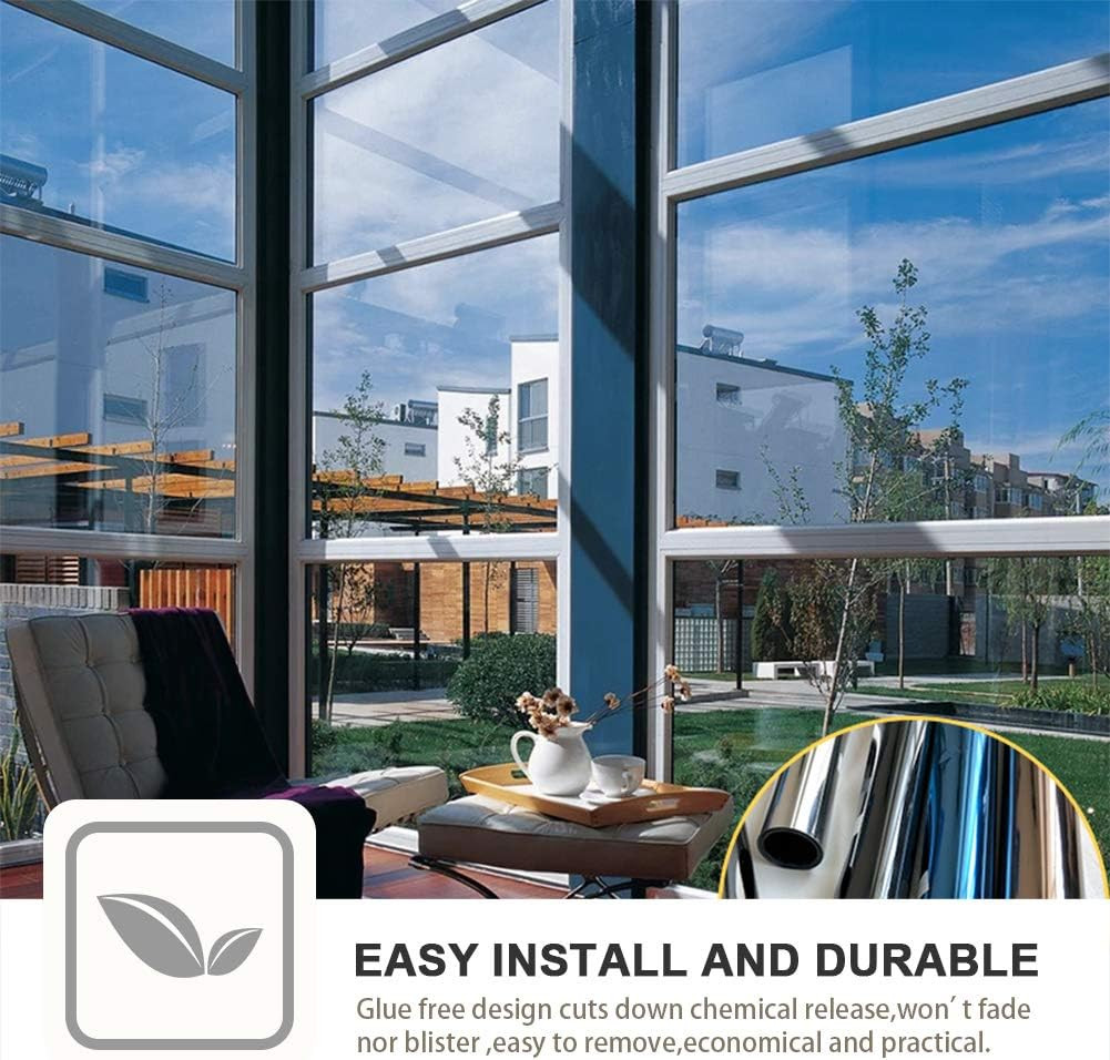 FILMGOO One Way Privacy Window Film Mirror Window Tint for Home Daytime Privacy