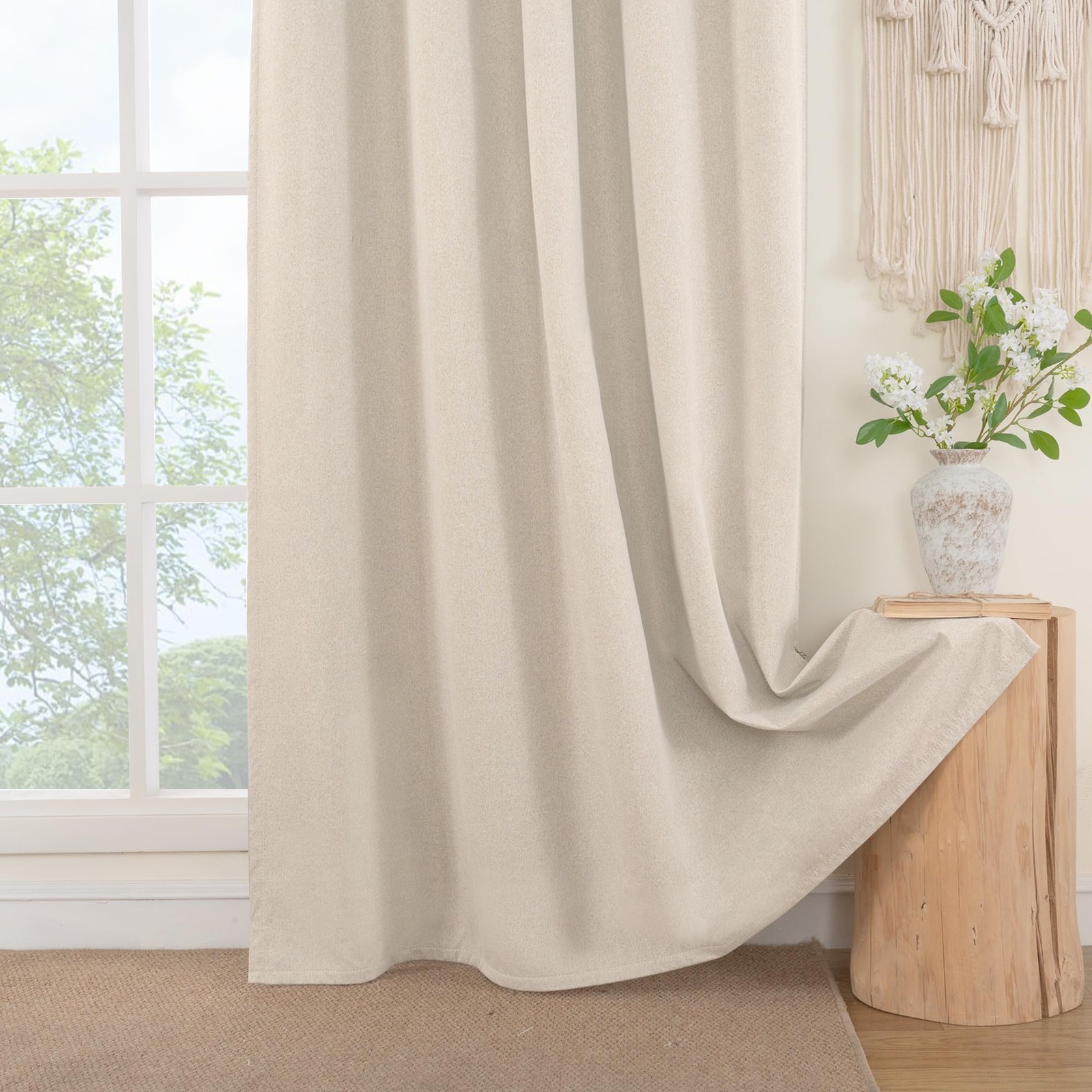 Bgment Short Linen Curtains For Bedroom 40 Inch Length Room Darkening Drapes