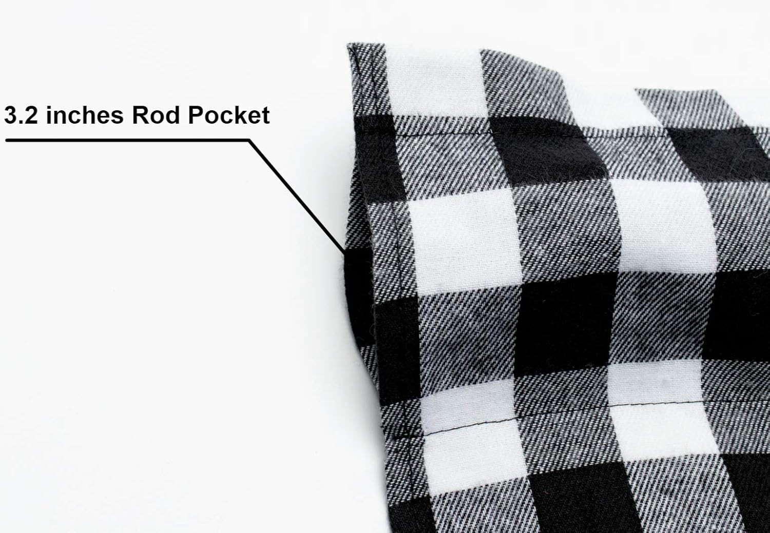 WOSIBO 2 Pack Buffalo Check Plaid Window Valances White and Black Farmhouse Desi