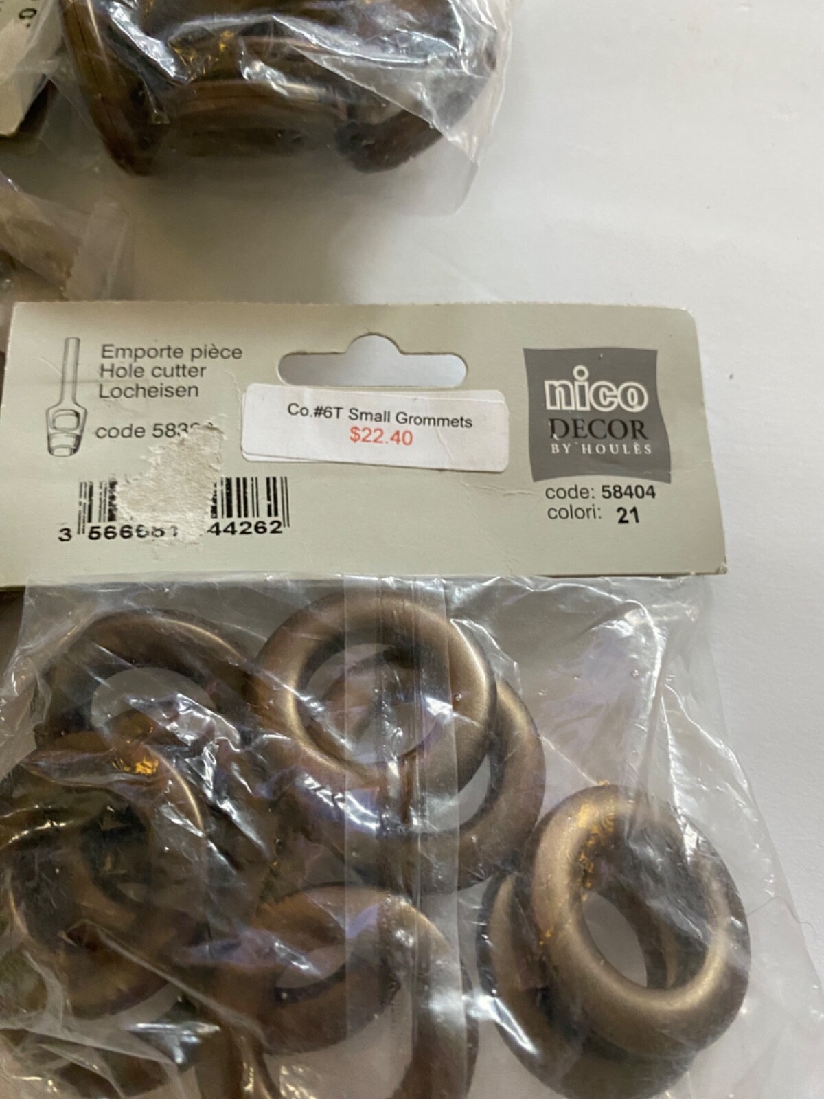 Nico Decor by Houles Curtain Grommets Eyelets Brown Plastic 30 pieces new 7/8”