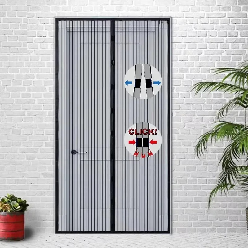 Magnetic Fly Screen Door Mesh Anti Mosquito Insect Curtain Auto Close 100x210cm