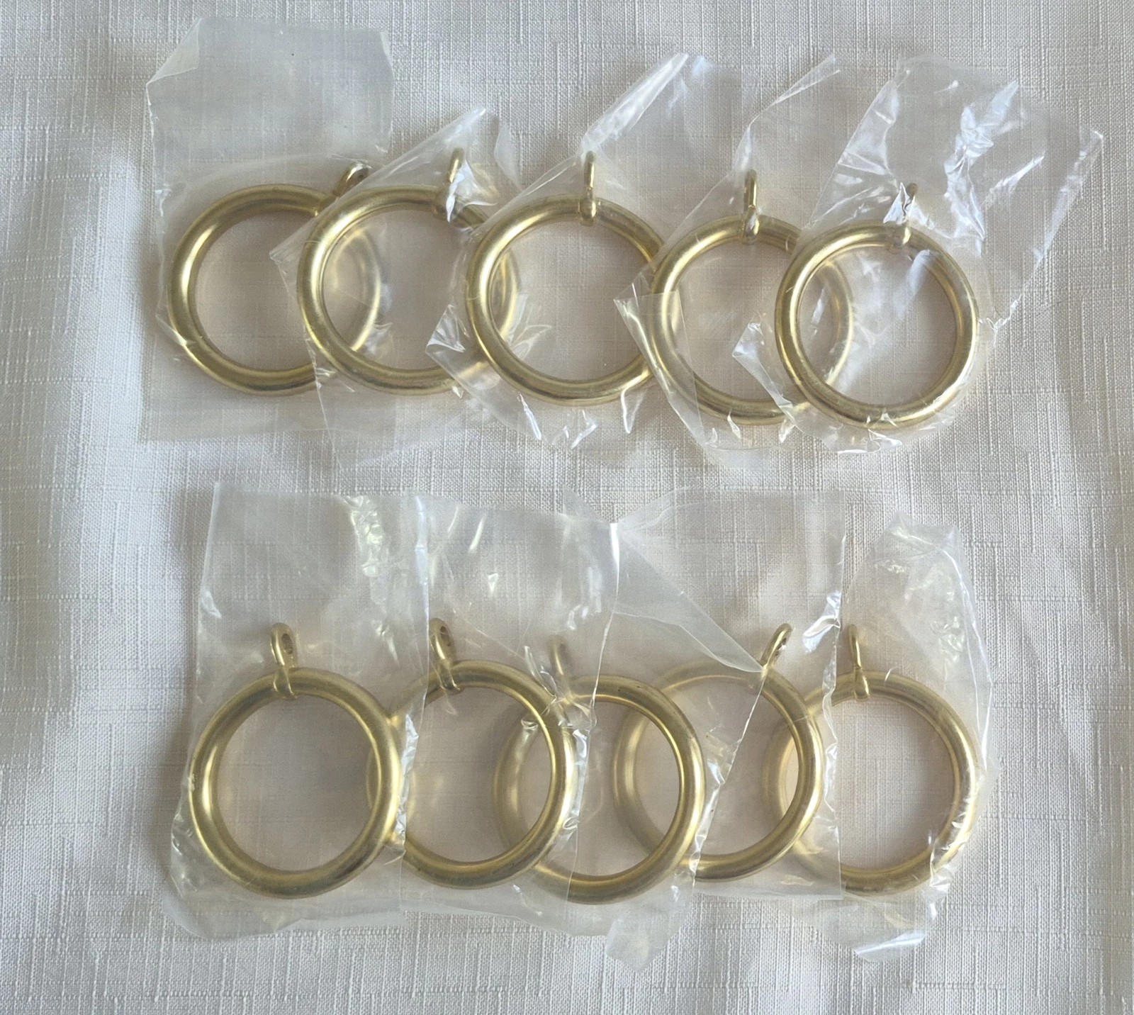 10 Pc Heavy Gold Tone Decorative Curtain Rings 1.25 Inner Diam