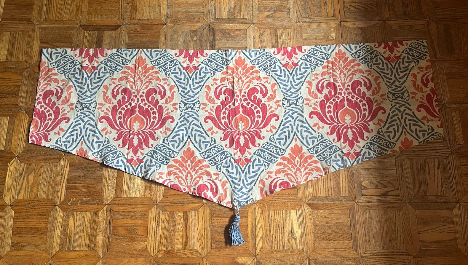 Traditions by Waverly Moira Glory 50″ Pointed Tassel Valance Red Multi Boho Chic