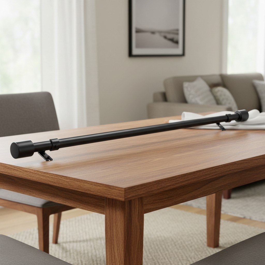 Heavy Duty Matte Black Curtain Rod, 30-144 Inch – Sturdy and Elegant Design