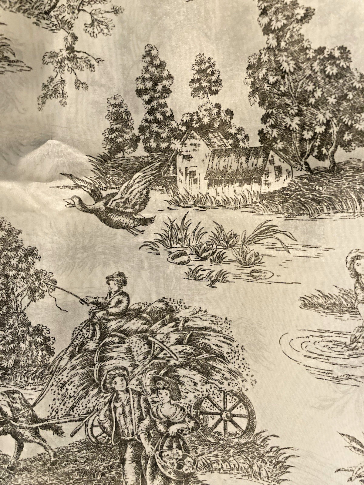 Waverly Black Toile Sheer Drapery Curtain Panel Garden Room French Country 60×84