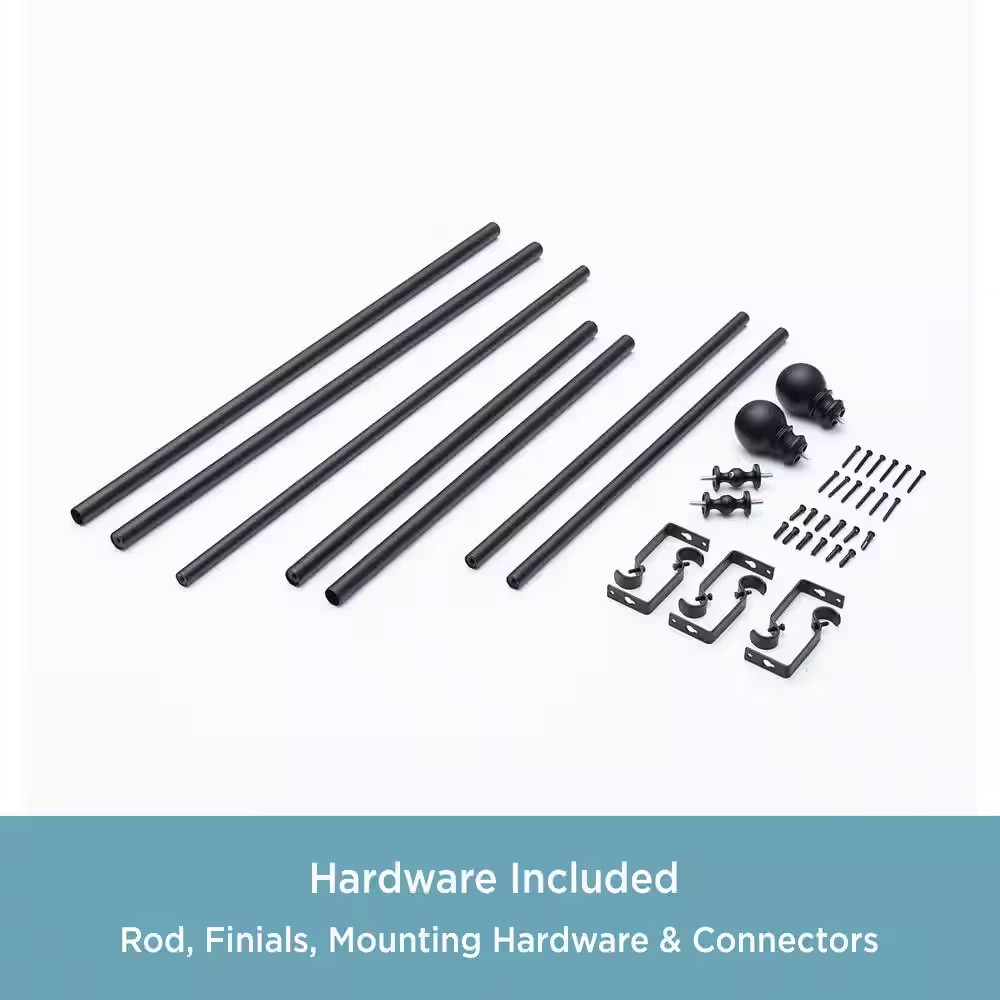 Bryce 78 In. – 144 In. Adjustable Single Bay Window Curtain Rod 3/4 In. Diameter