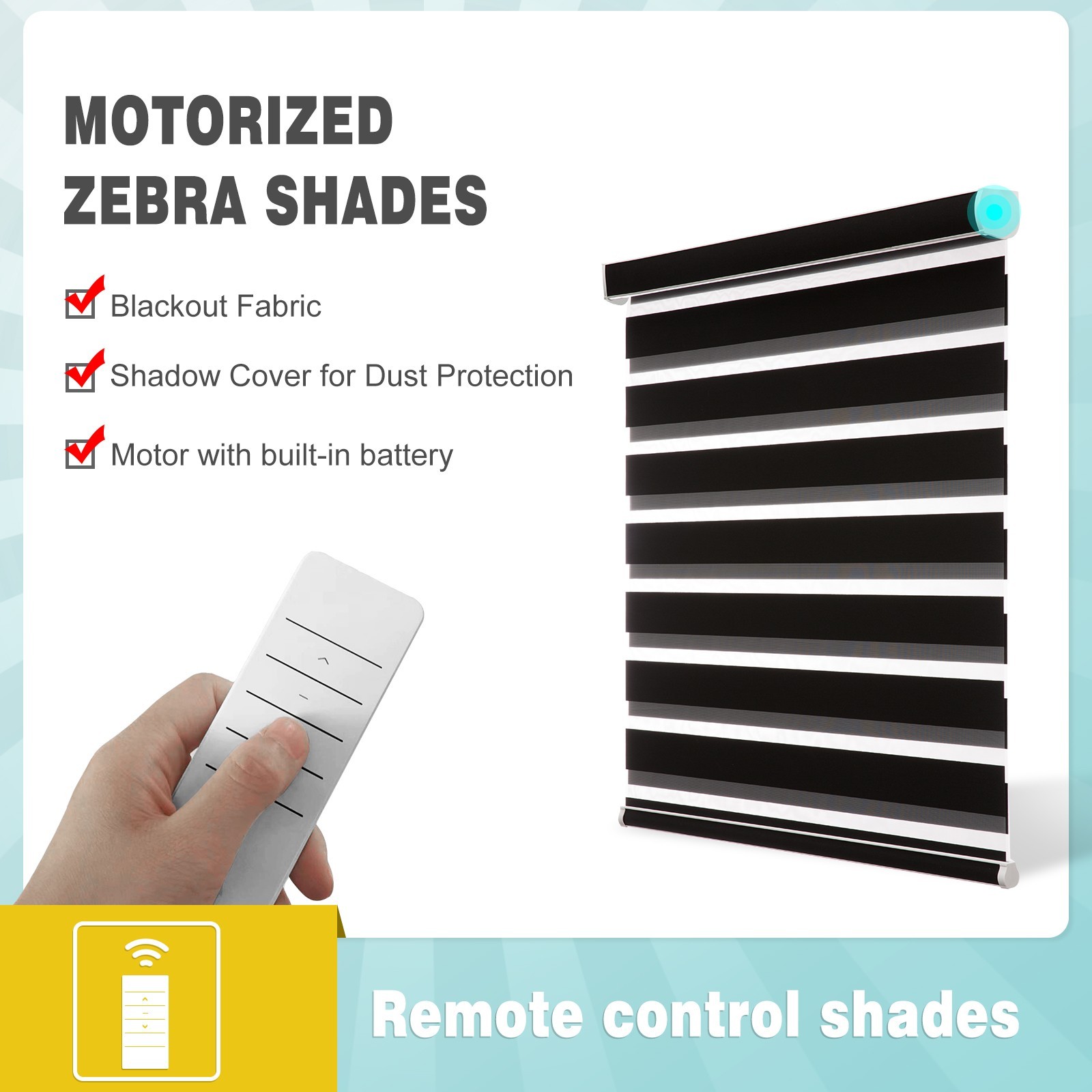 Changshade CUSTOM Motorized Zebra Blinds Roller Shade Horizontal Window shades