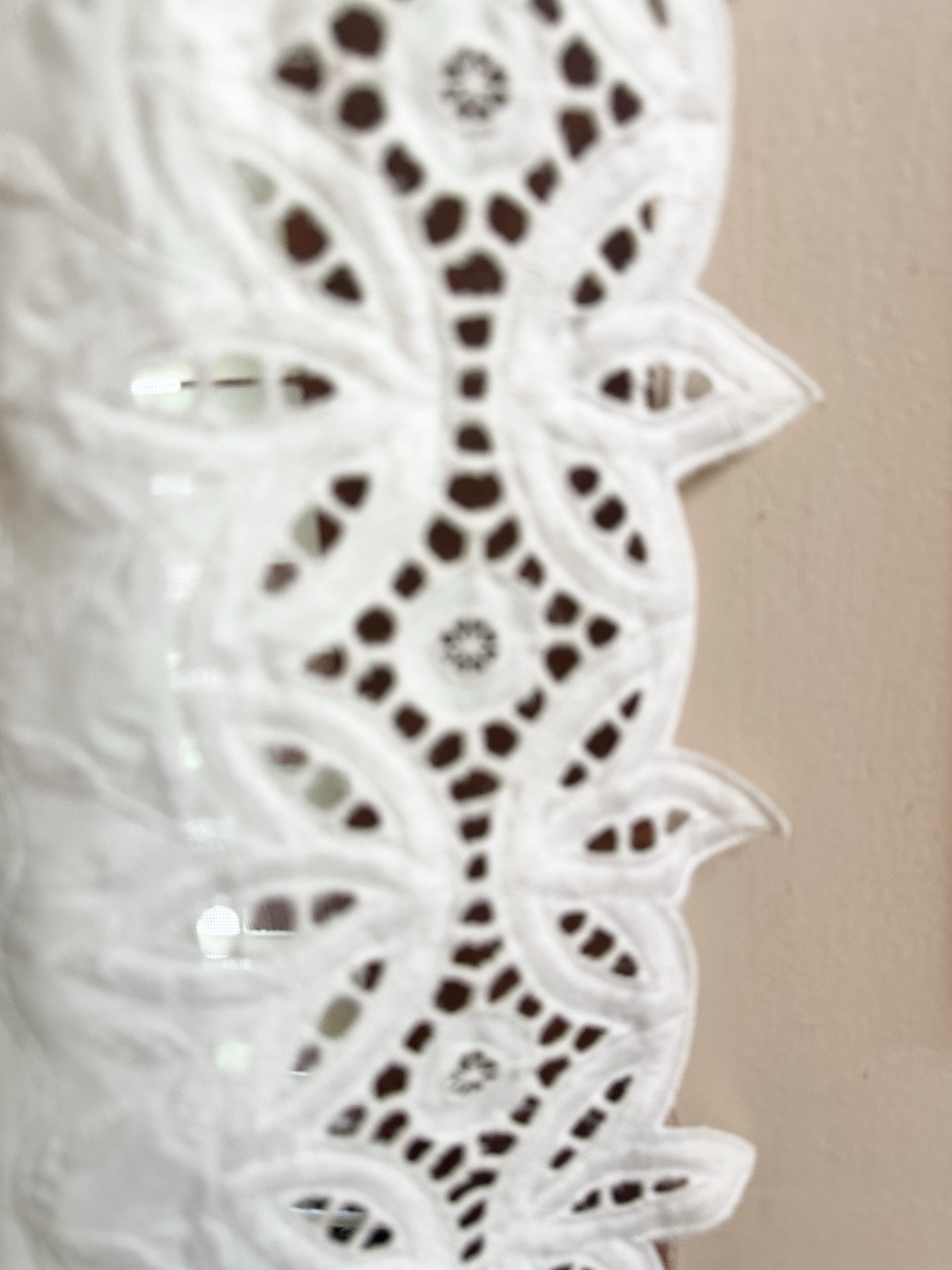 2 White 39″x39″ Custom Eyelet Trim Rod Window Treatment Curtain Drapes