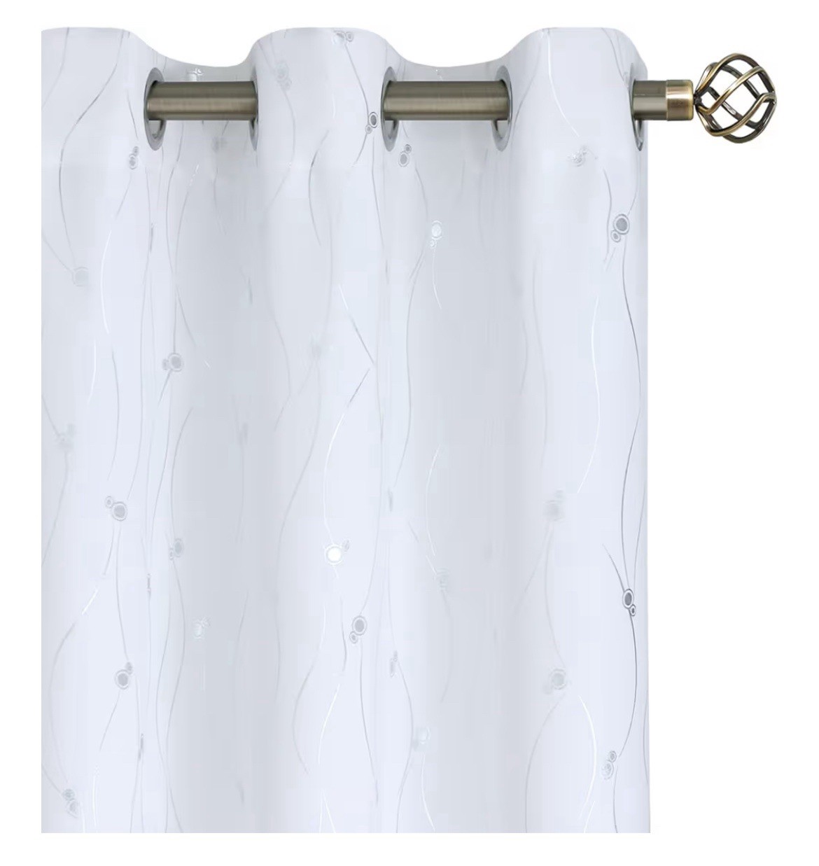 BGment White Blackout Curtains 45” 2 Panels Grommet Thermal Insulated (New)