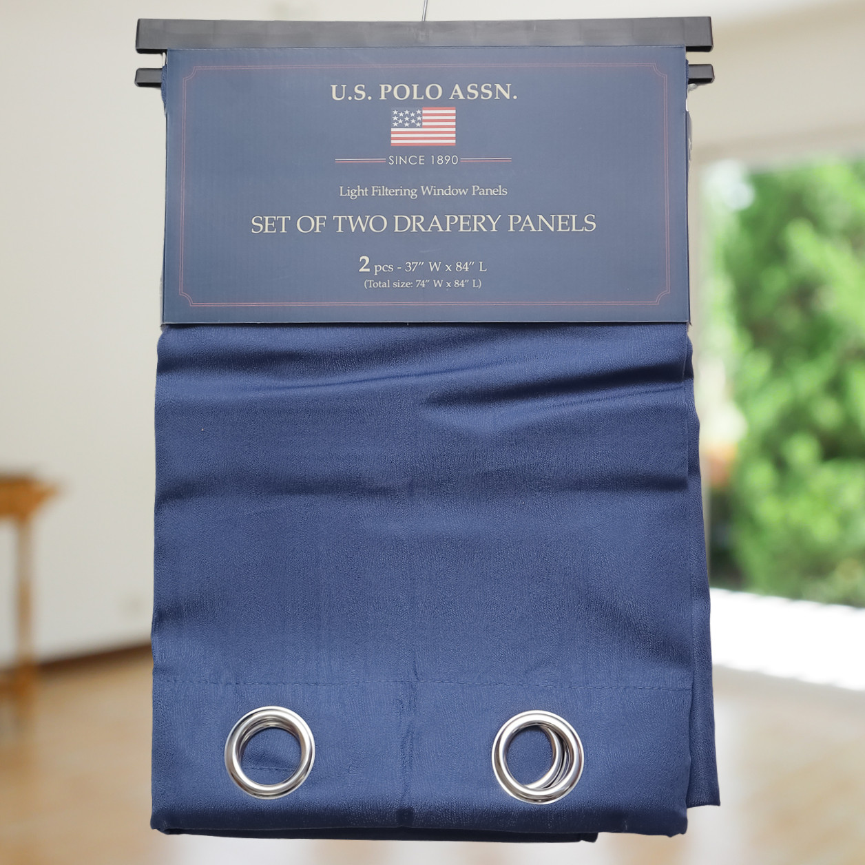 U.S. Polo Assn. Light Filtering Window Panels Set of Two Drapery Panels