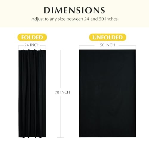 Adjustable Portable Travel 100% Blackout Curtain Shade 78 inch Long for Cafe