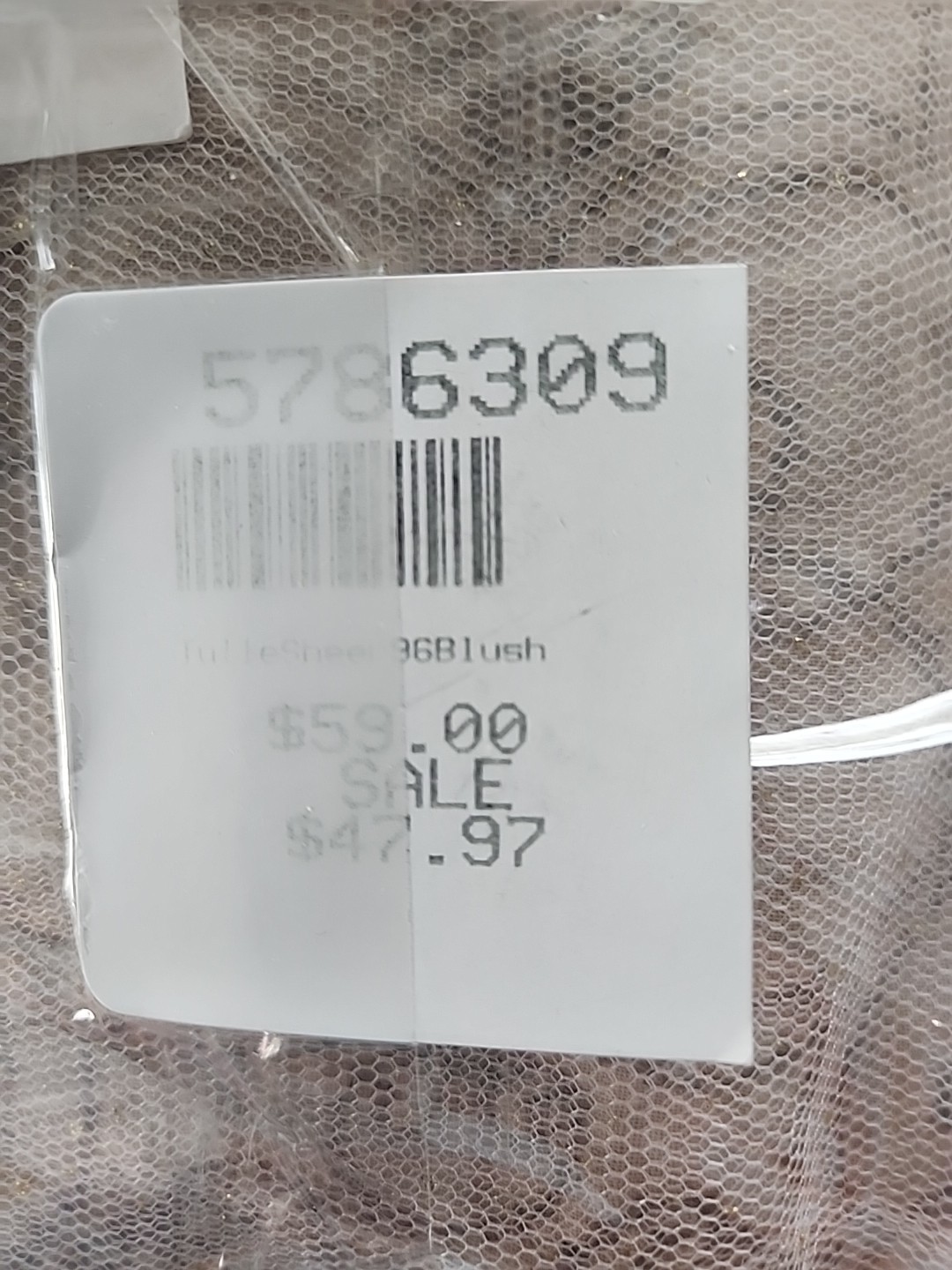 Pottery Barn Teen Pale Pink Sparkle Tulle Sheer. 44 X 96 In. For Draping. NWT