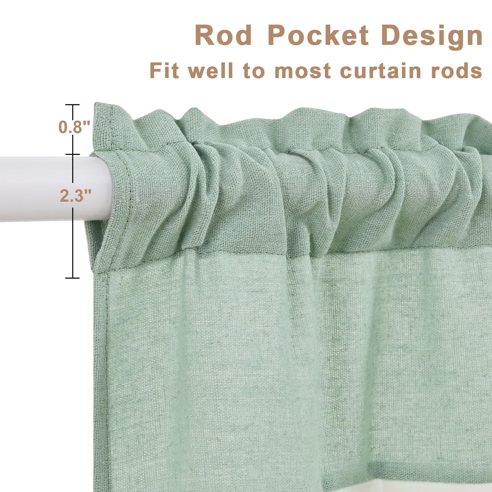 Linen Valances for Windows Farmhouse Ruffle Swag Valance Rustic Country Windo…