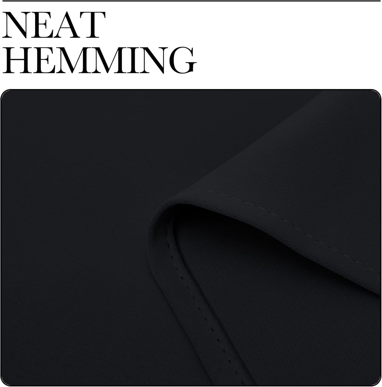 Black Blackout Window Curtains Thermal Insulated Sun Blocking Rod Pocket Panels