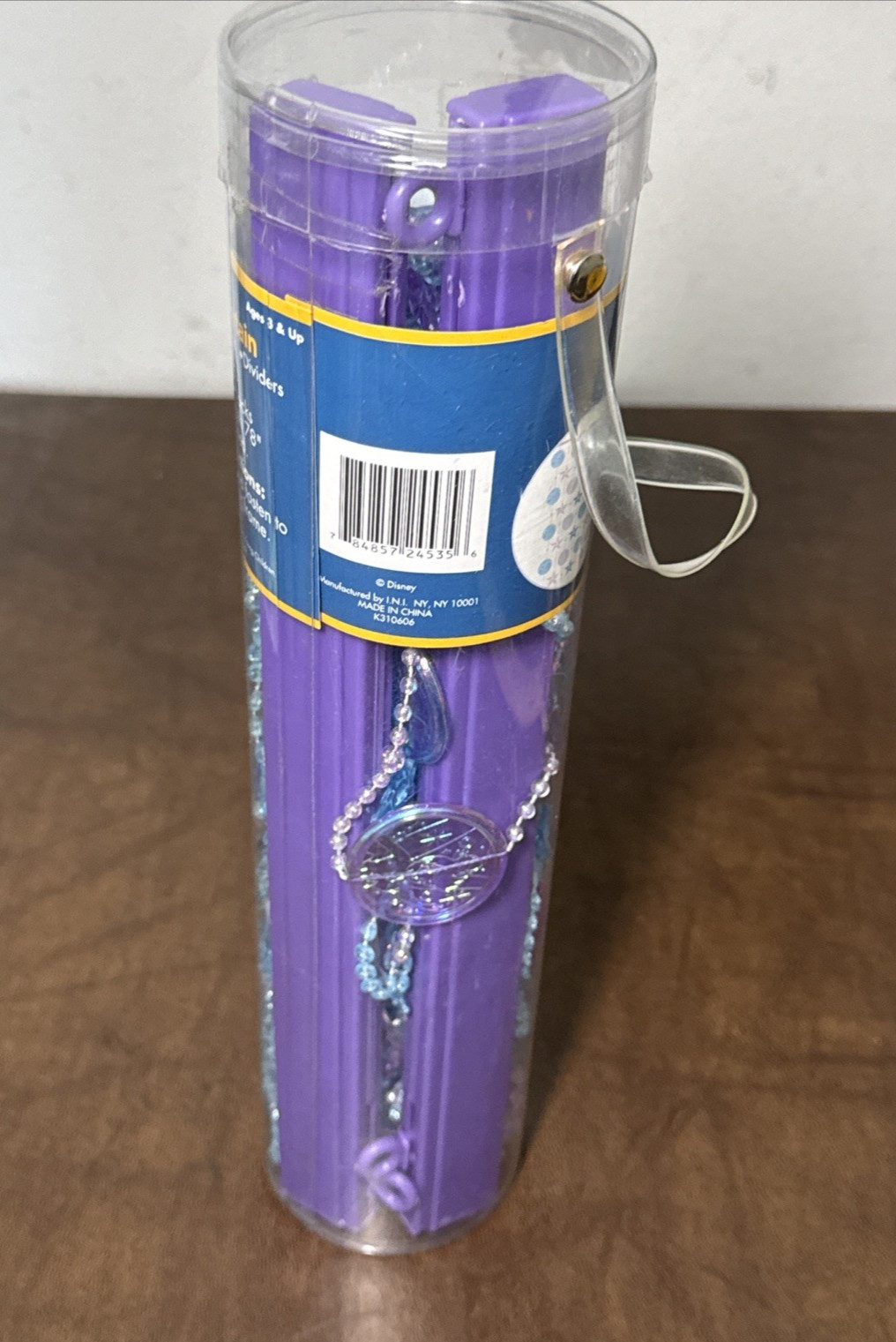 NEW Disney Tinkerbell & Stars Plastic Beaded Door Curtain Iridescent Purple Blue