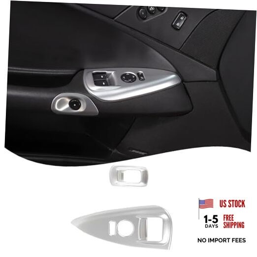 Car Window Glass Lift Switch Frame Cover Trim Compatible with Corvette silver