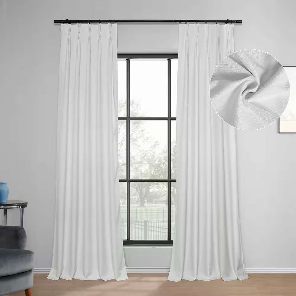 Off-White Performance Linen Curtains Pleated 25 In. W X 84 In. L Pinch Pleat Hot