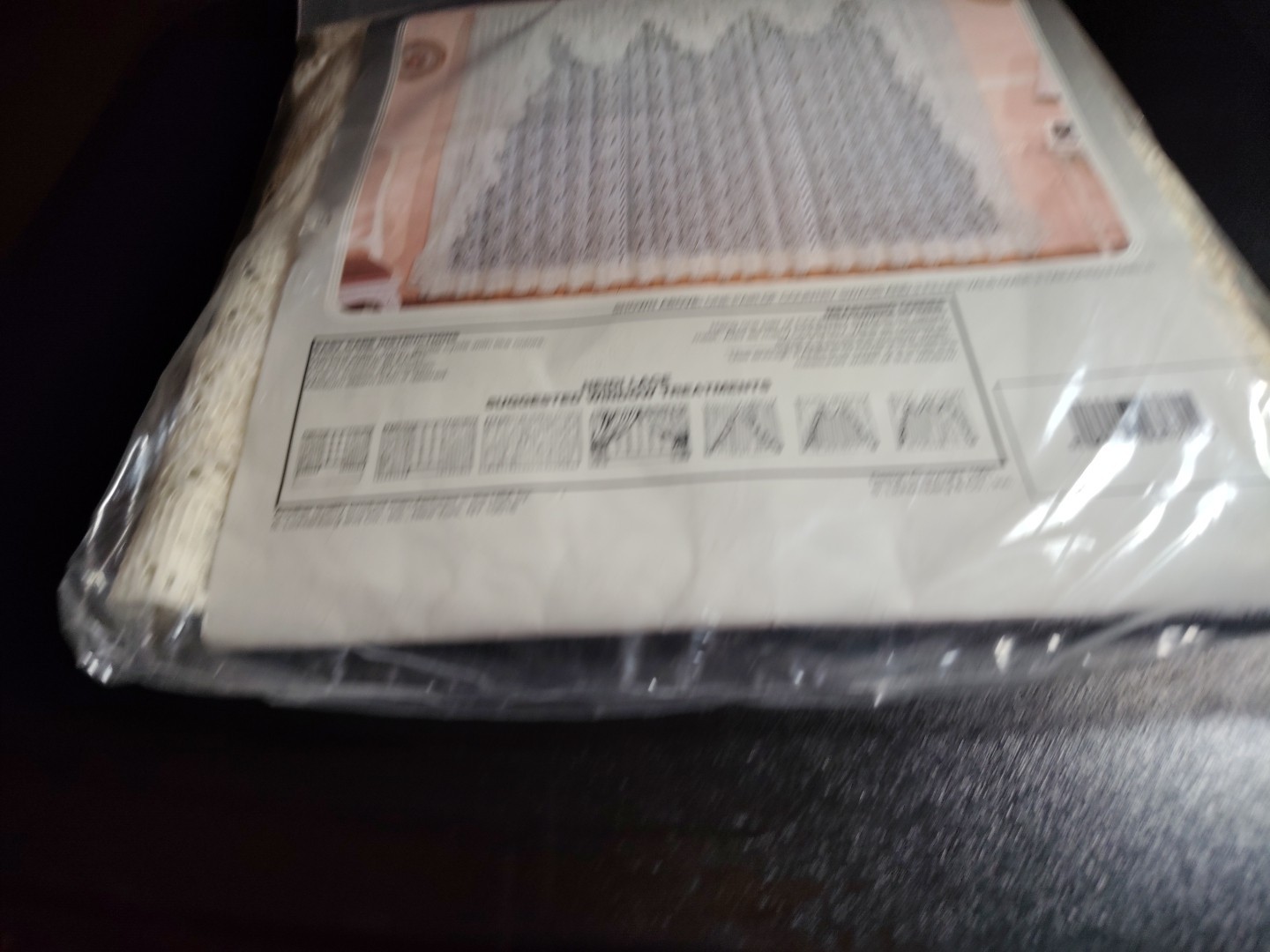 HEIDI LACE VALANCE (one) EGGSHELL 42X21″ TOP MADE IN USA VINTAGE 1991 NEW
