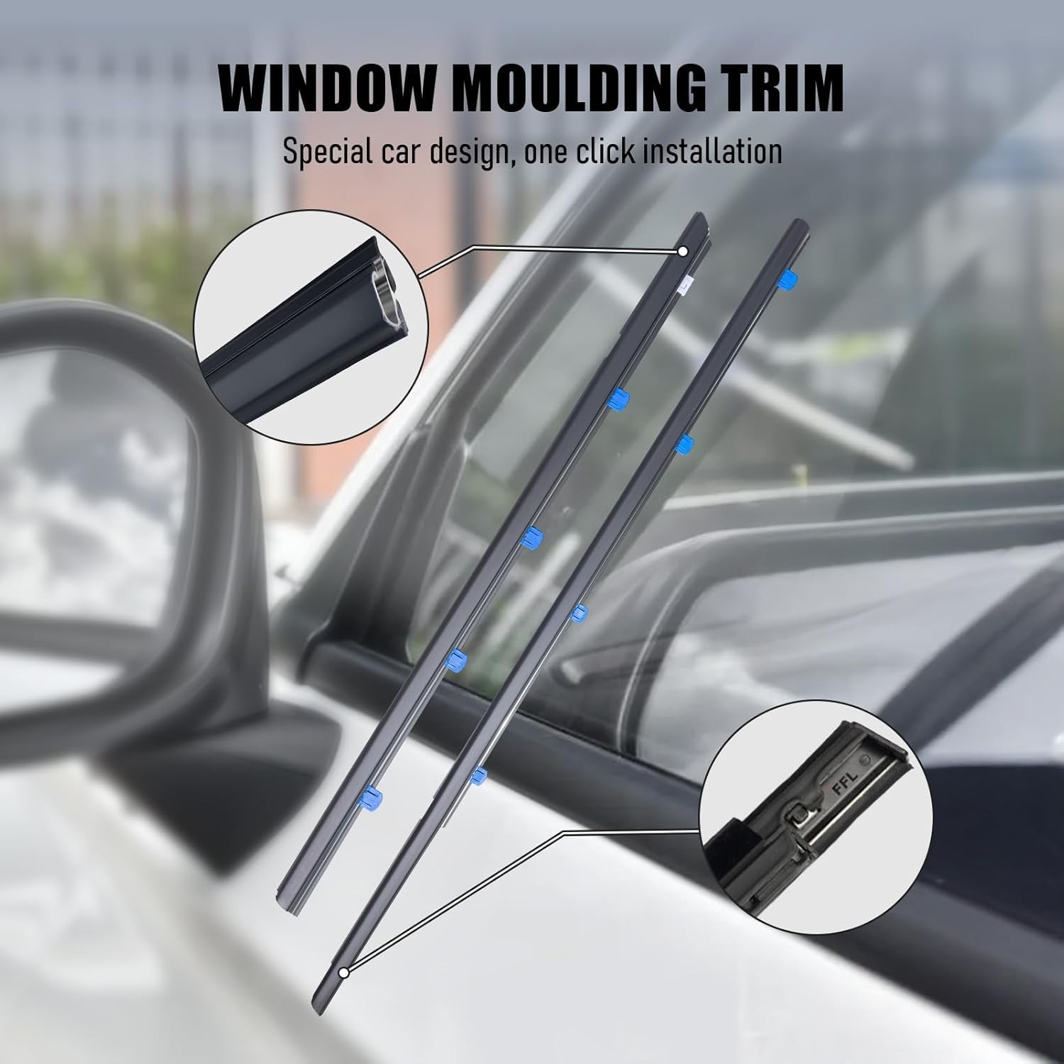 Honda Civic 2012-2015 4-Door Window Weather Stripping Trim – Easy Install, Du…