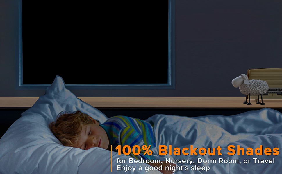 Portable Blackout Curtains, 118″ x 57″, 100% Blackout, Waterproof, Reusable,