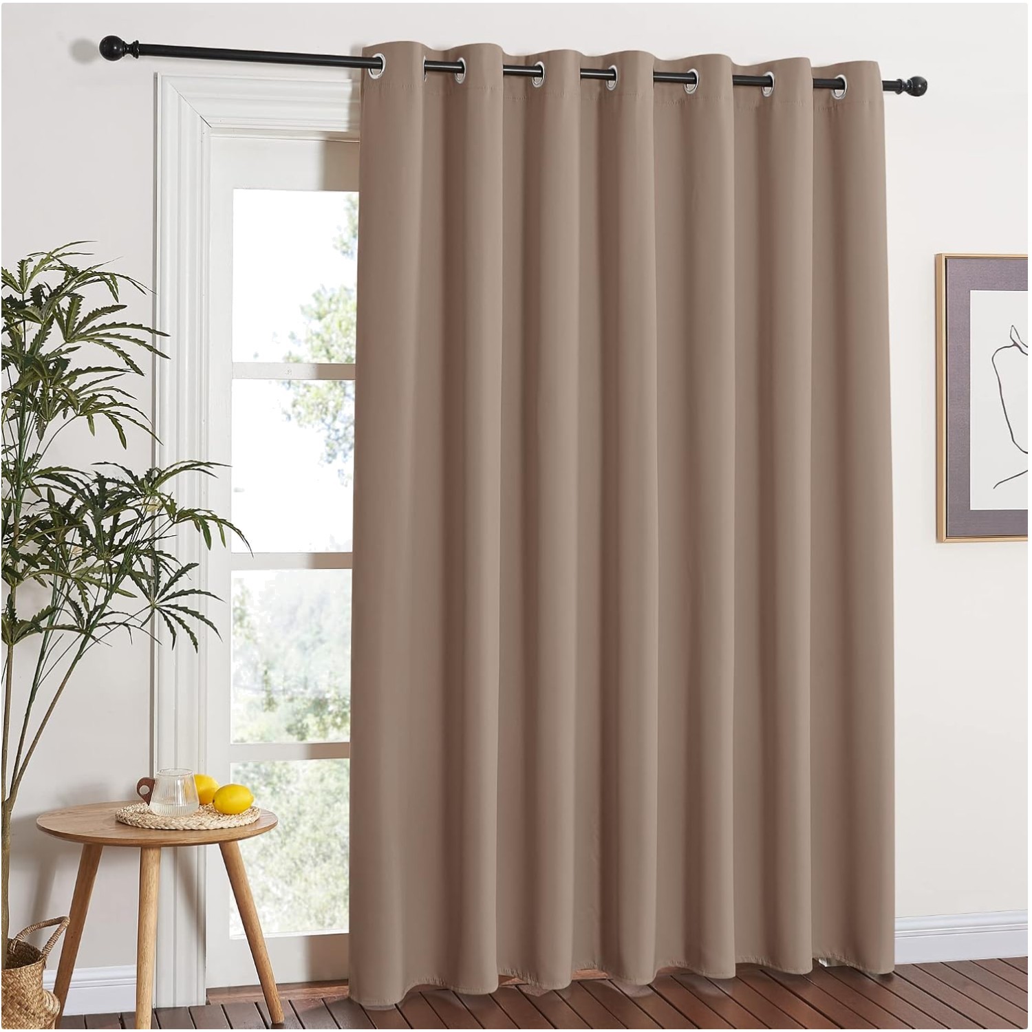 Elegant Cappuccino Blackout Curtains for Sliding Doors – 100″ W x 84″ L