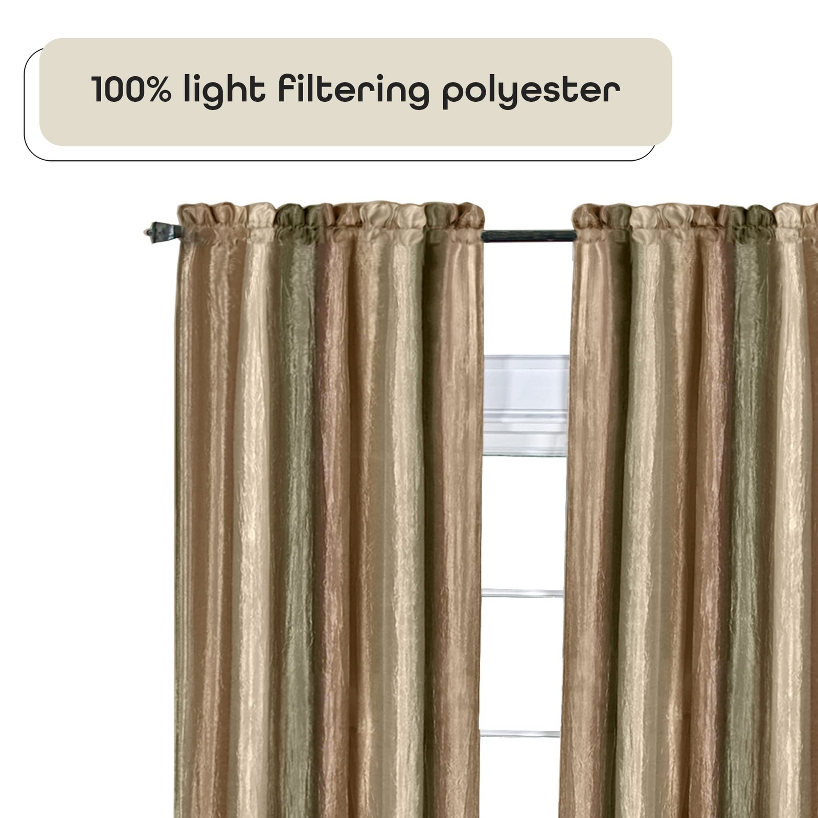 Ombre Panel Light Filtering Semi-Sheer Window Curtain – 63 Inch Length, 50 In…