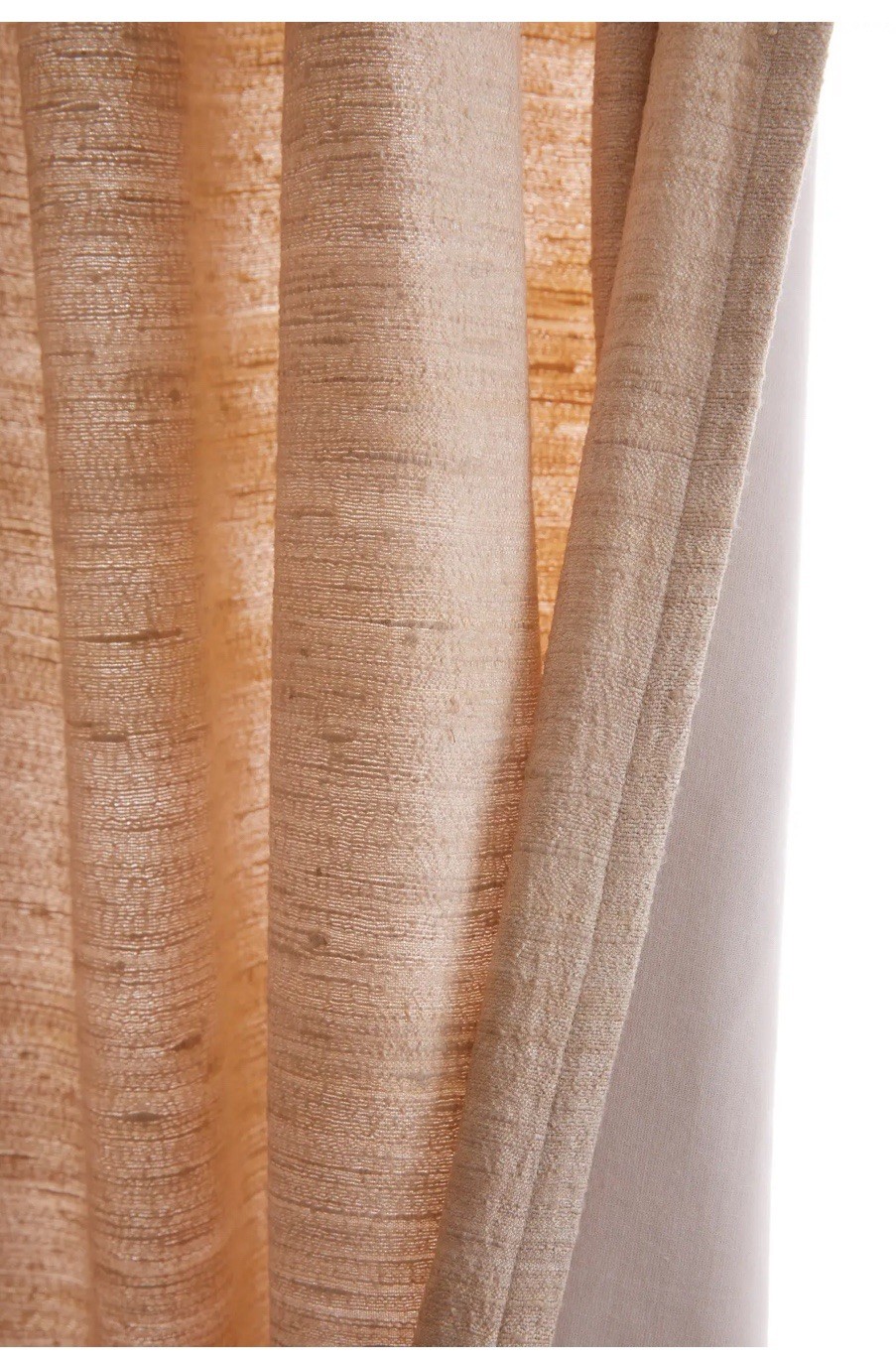 NWOT Quince Raw Silk Curtain Panel Set 2 48” X 96” Cotton Lined Sand