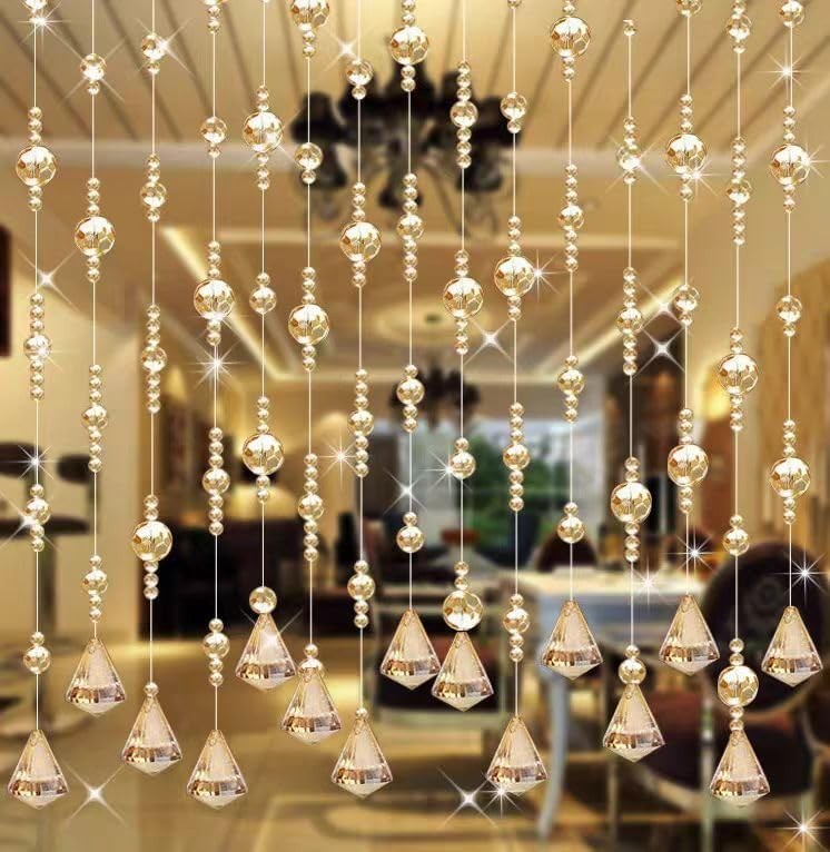Crystal Beaded Curtain, 20 Strings Door String Curtain, Hanging Door Beads Curta
