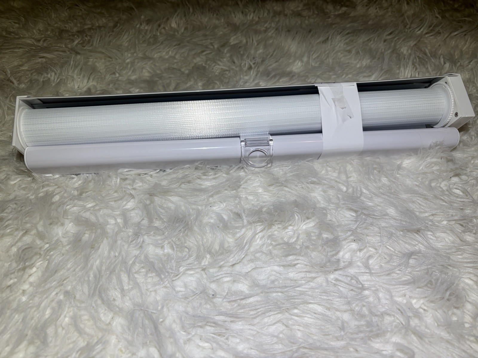 White Plastic Roller Shade Light Filtering Window Frame Mounted Modern Blind