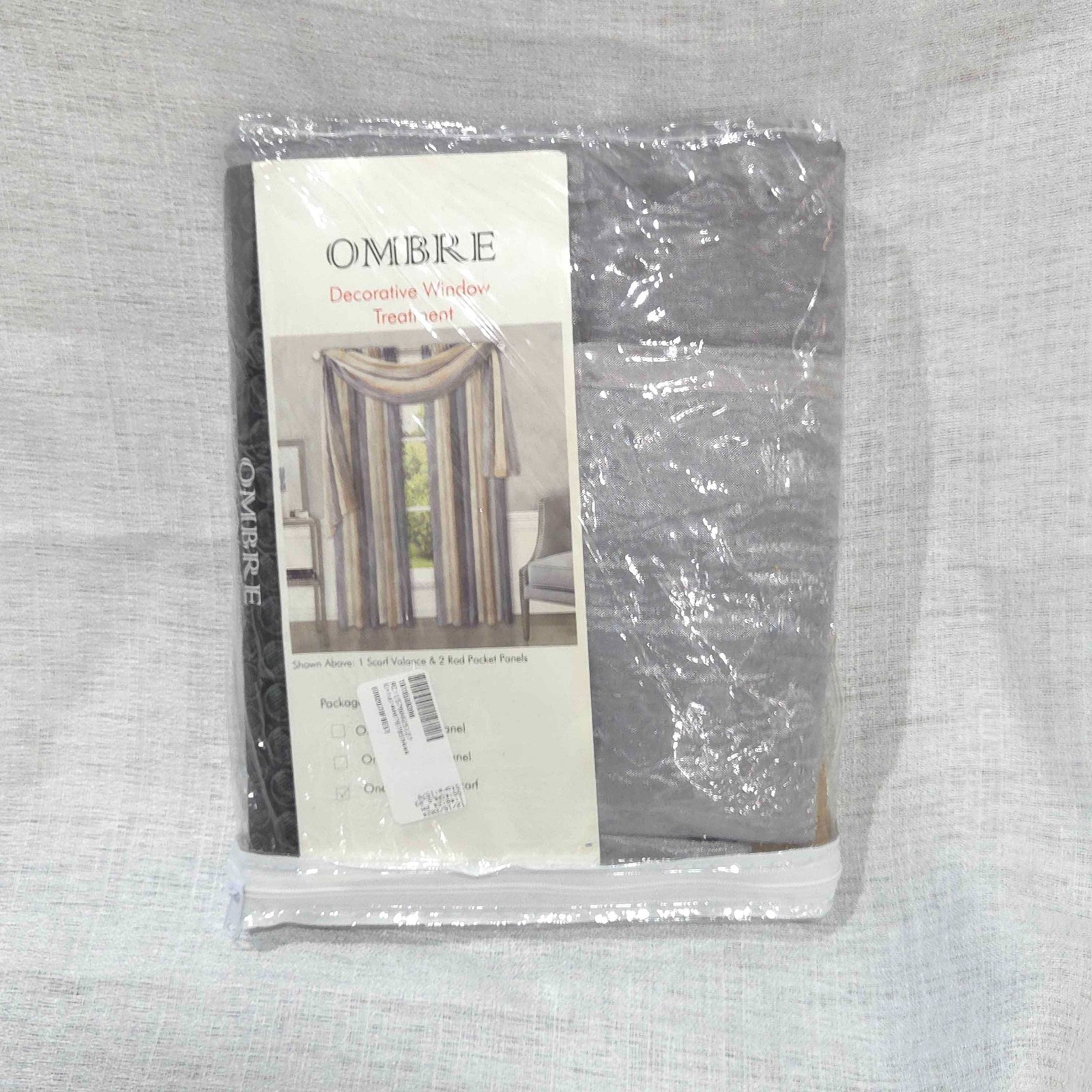 ACHIM Ombre Window Scarf 50×144 Gray