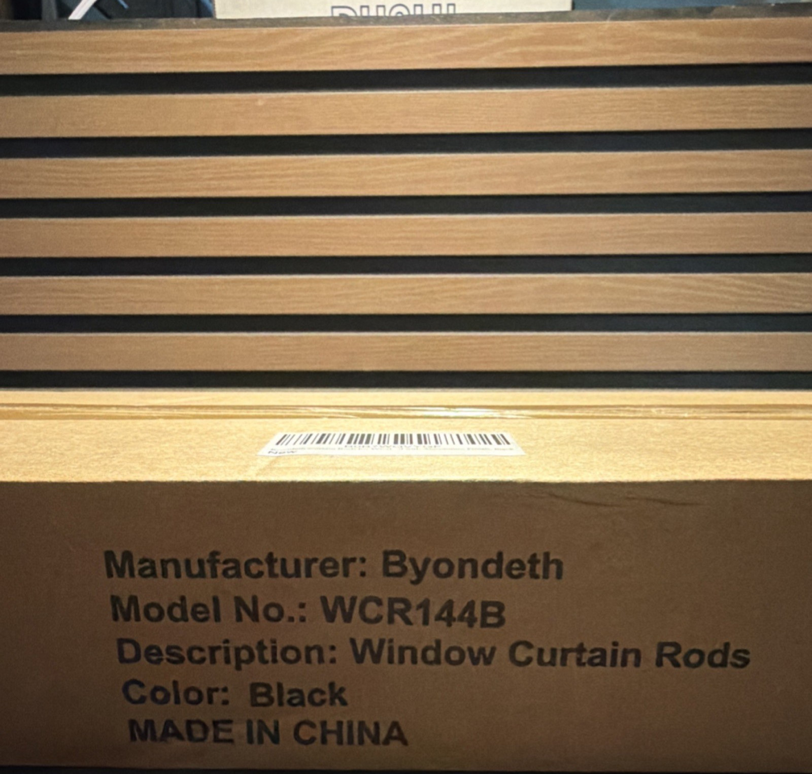 Byondeth Curtain Rod & Finials Black Aluminum Wall Mounted WCR144B