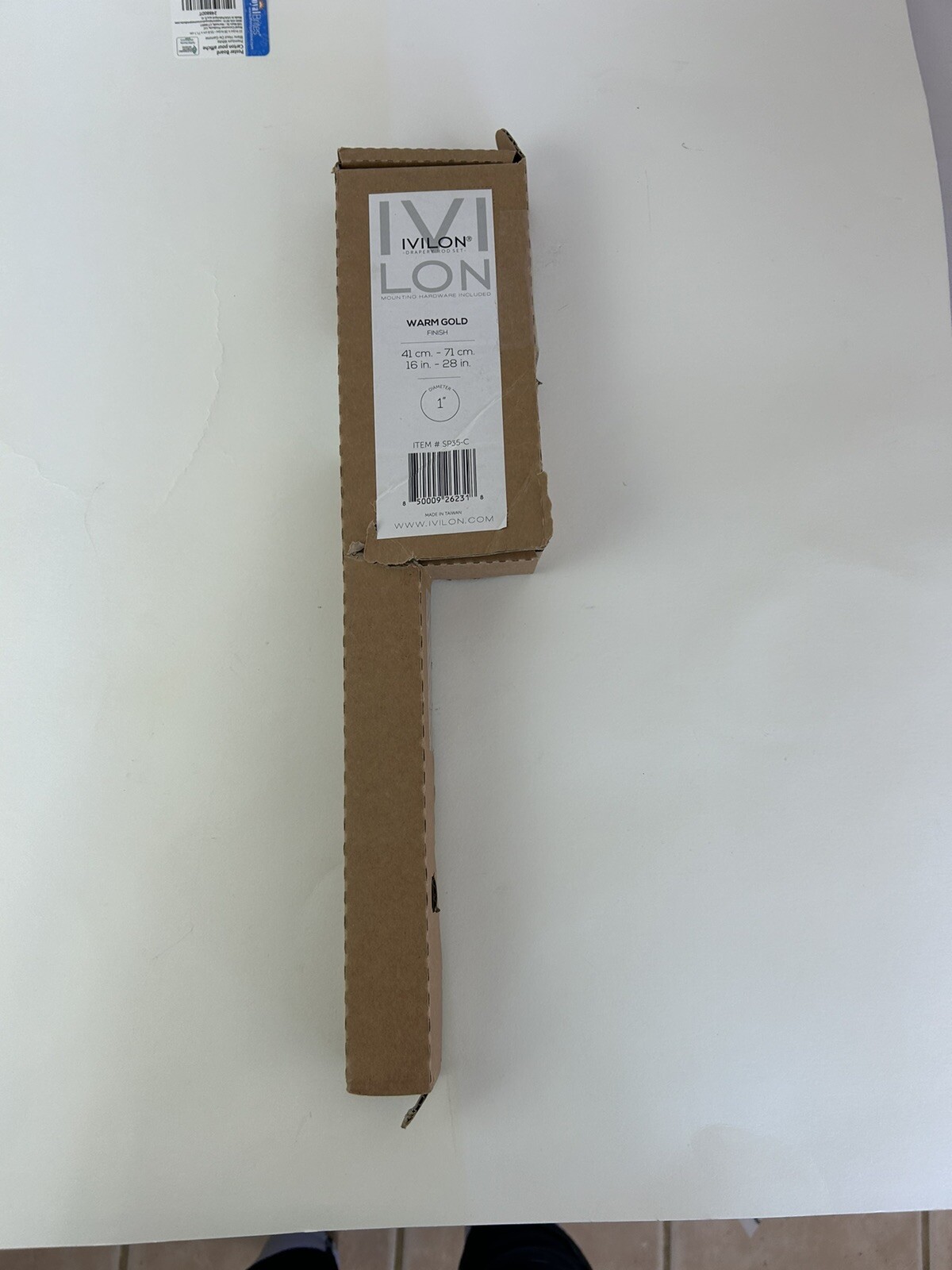 Ivilon Side Window Curtain Rod End Cap Style 1 Inch Pole 16 to 28 Inch Warm Gold