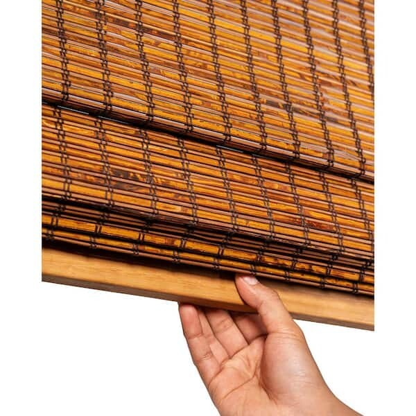 Chicology Cordless Light Filter Natural Woven Bamboo Roman Shade – Brown Beaver