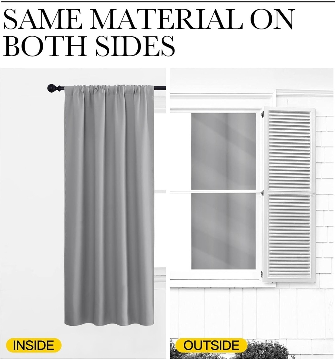 Blackout Curtains 34×54 Gray Silver Set of 2 Thermal Room Darkening