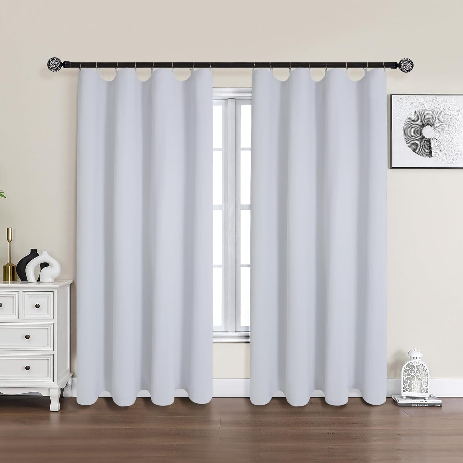 2 Panels 100% Blackout Curtain Liners, 100% Darkening Thermal Insulated Blackout
