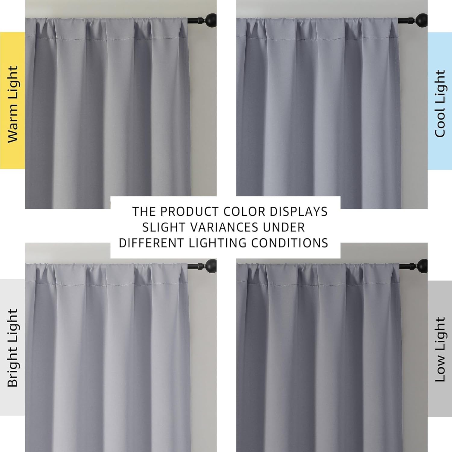 Blackout Curtains for Bedroom Living Room 72 Inch Length 2 Panels Set, Privacy T