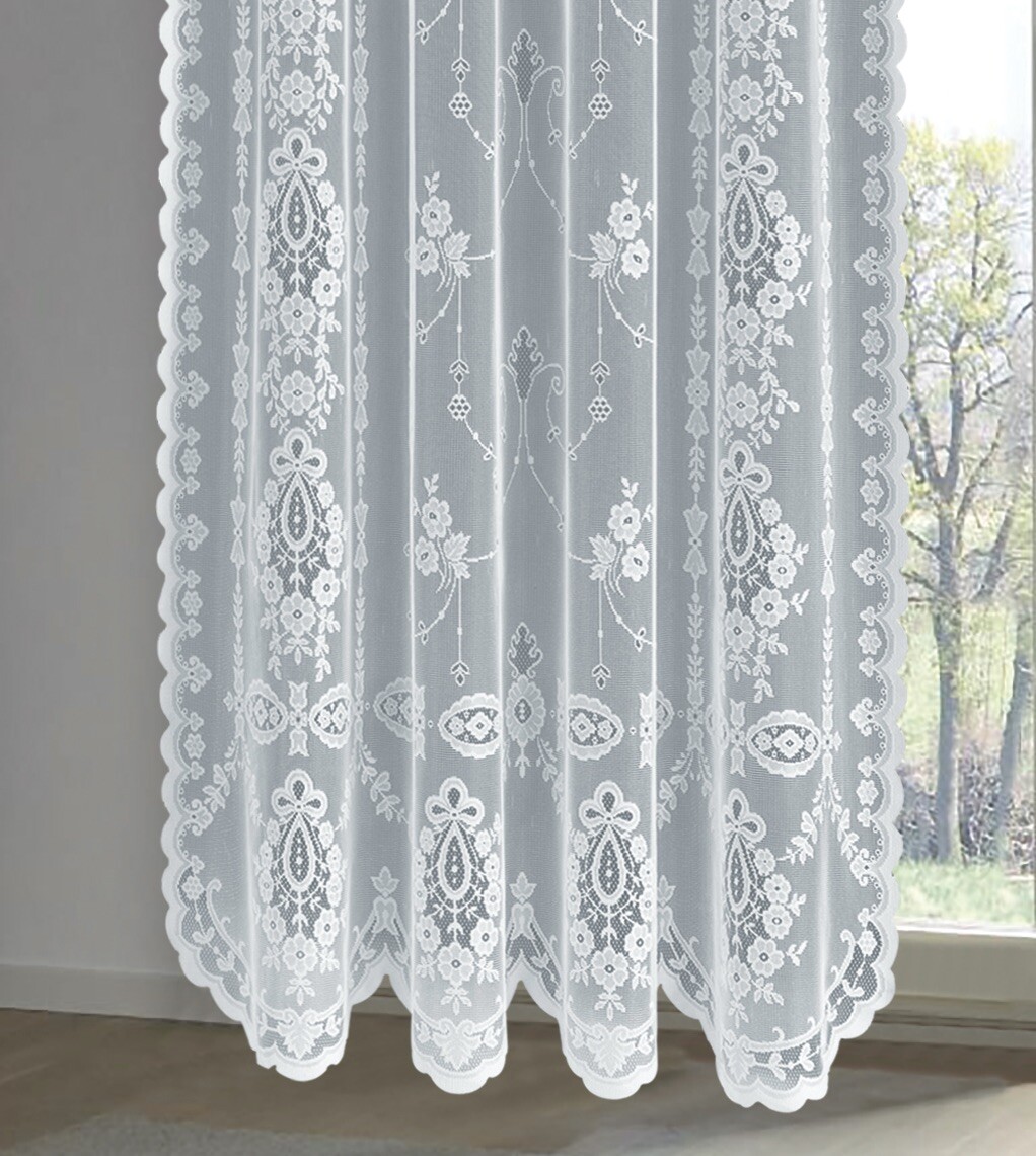 Victorian Damask Shabby Chic Floral Lace Window Curtain Panel Balloon Curtains