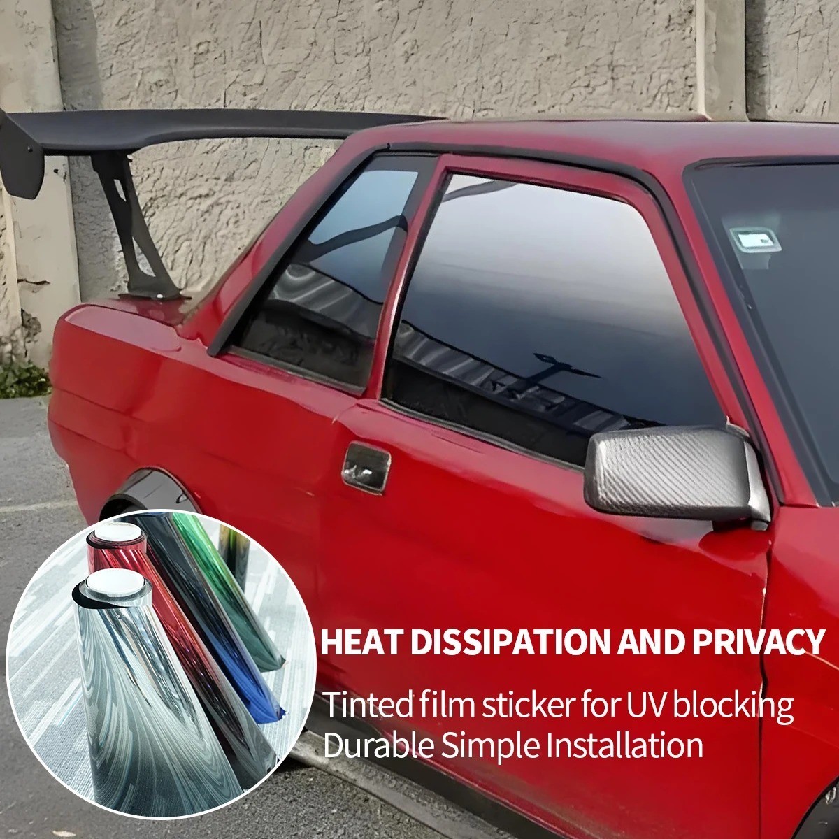 Car Window Tint Film 2-Color Gradients Film Windshield Sun Shade Heat & UV Block