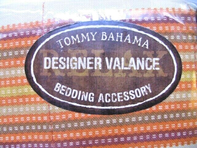 Tommy Bahama Designer Lined Valance # 048TB Belize Stripe 86 x 15″ NEW Unused