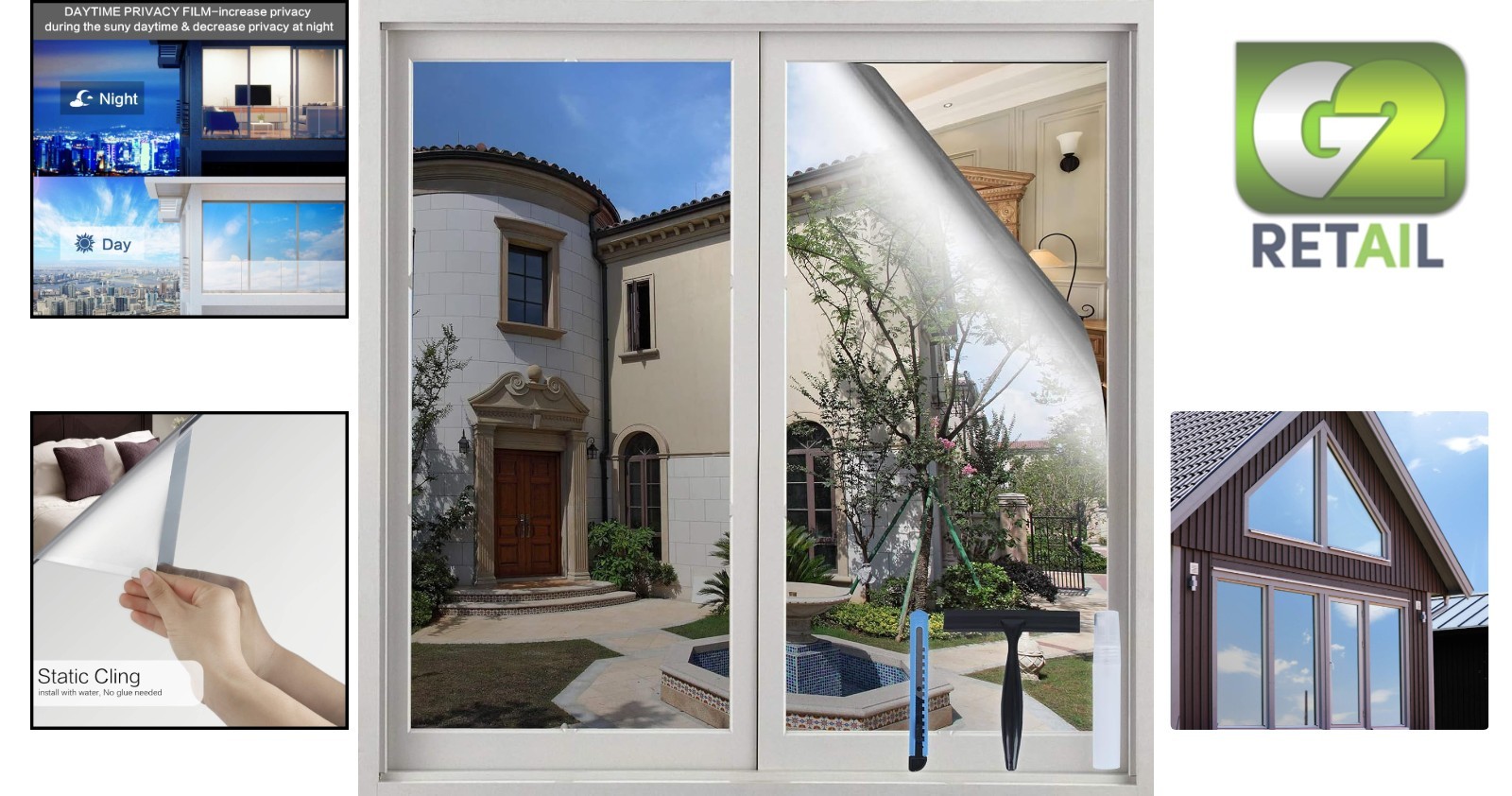 17.5×78.7in One-Way Mirror Window Film – UV Protection & Easy Removal Features