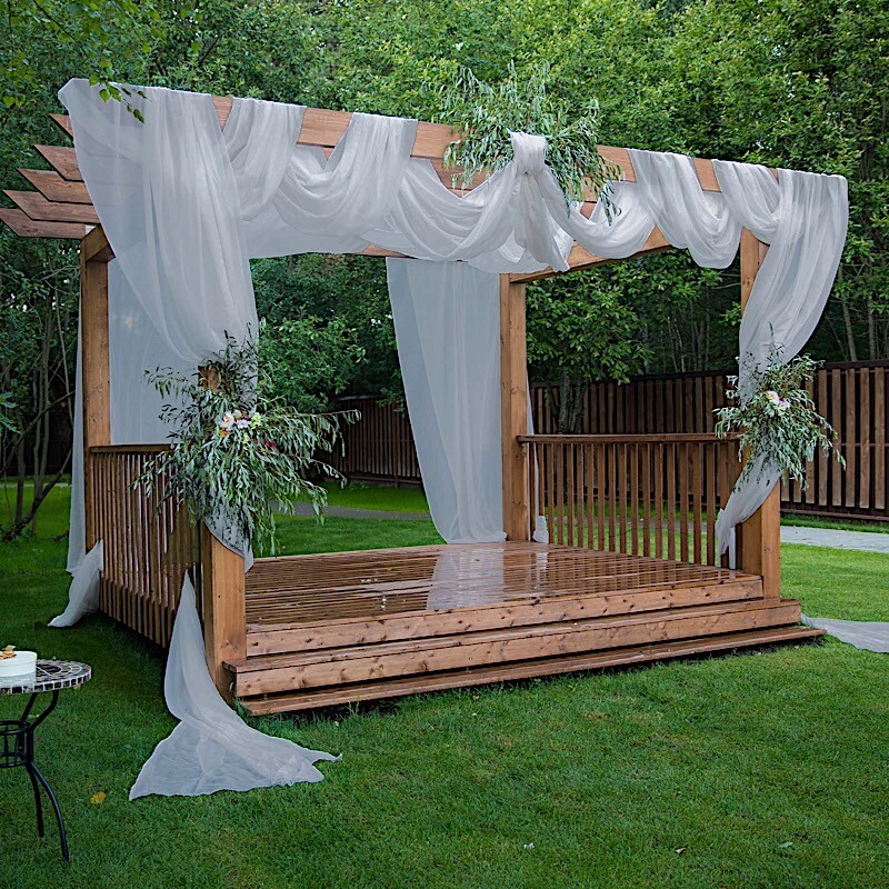 5ft x 32ft DUSTY BLUE Premium Chiffon Sheer Backdrop CURTAIN PANEL Drape Party
