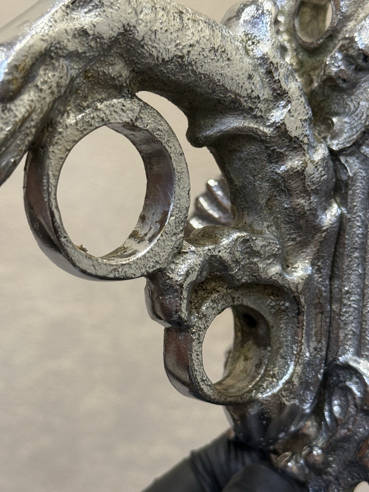 Pair Vintage Soviet Bronze Sea Dragon Curtain Brackets Nickel 1970s USSR